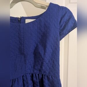 HD in Paris For Anthropologie Royal Blue Textured Fit-And-Flare Dress Size 6